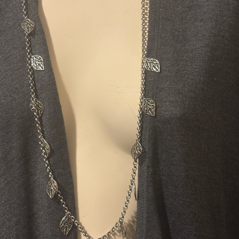 Ann Taylor Silver Leaf Necklace